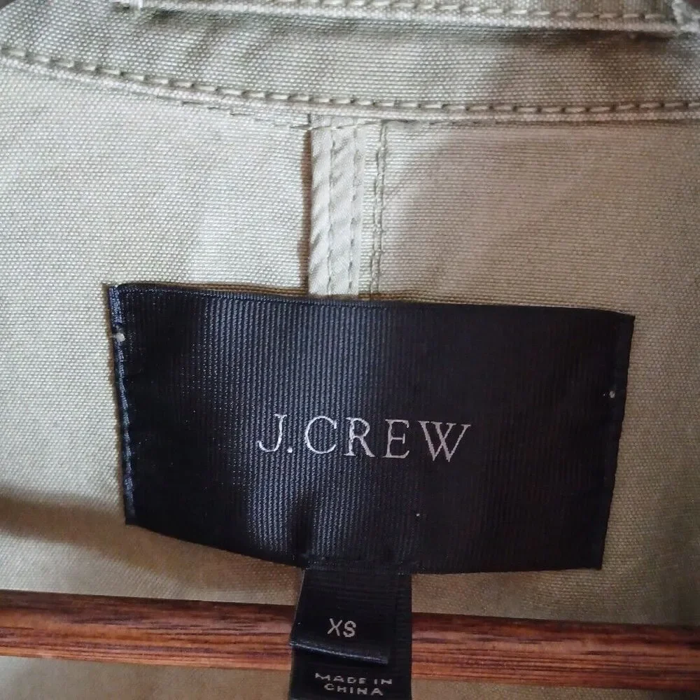 J.Crew XS Military Quilted Boyfriend Fatigue Utility Jacket Army Olive Green